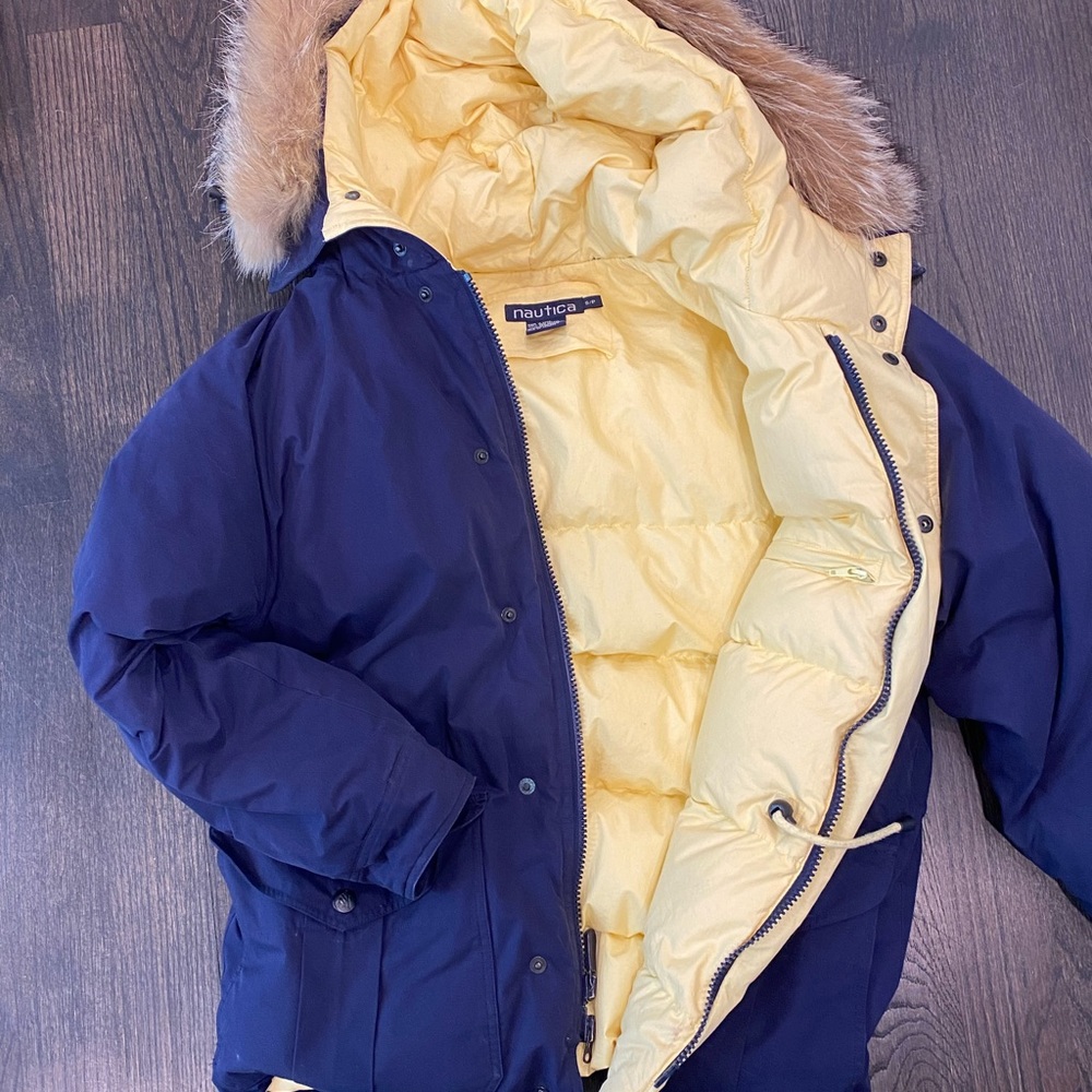 Vintage Nautica hooded down jacket